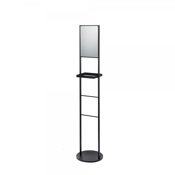 Towel Ladder with Round Base, Shelf, and Mirror #7-658