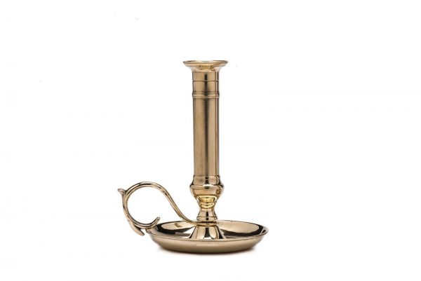 Shiny brass medium candlestick