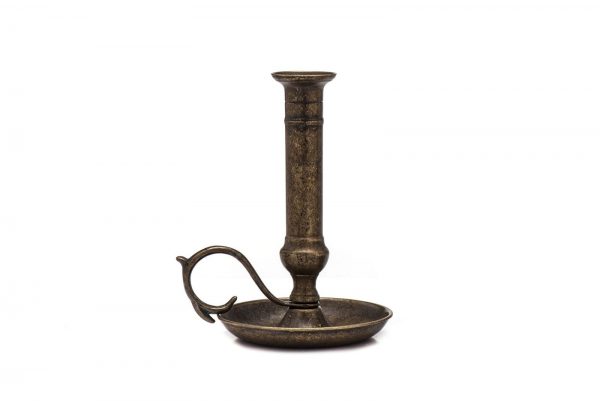 Antique brass medium candlestick