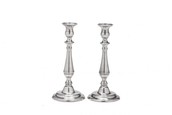Silver plated large candlesticks