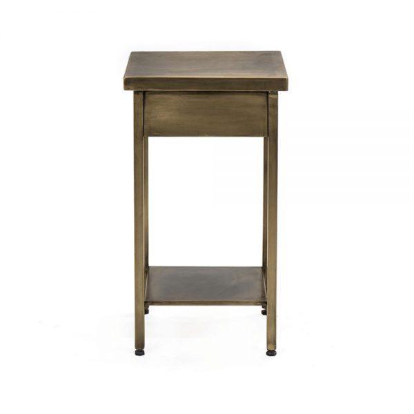 #3-003 שולחן צד מפליז מלא/ ברזל שחור