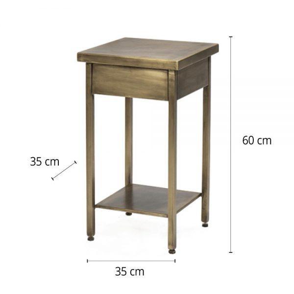 #3-003 שולחן צד מפליז מלא/ ברזל שחור