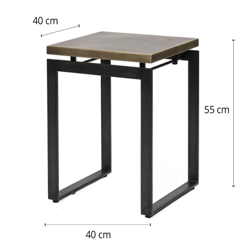 #3-045 שולחן צד עם משטח פליז