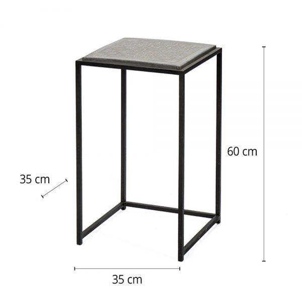 #3-041 שולחן צד עם משטח בטון ופליז