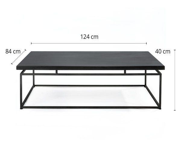 #3-084 שולחן סלון עם משטח ברזל שחור/בטון