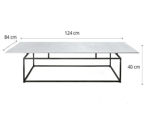 #3-084B שולחן סלון עם משטח אלומיניום מוברש מרחף