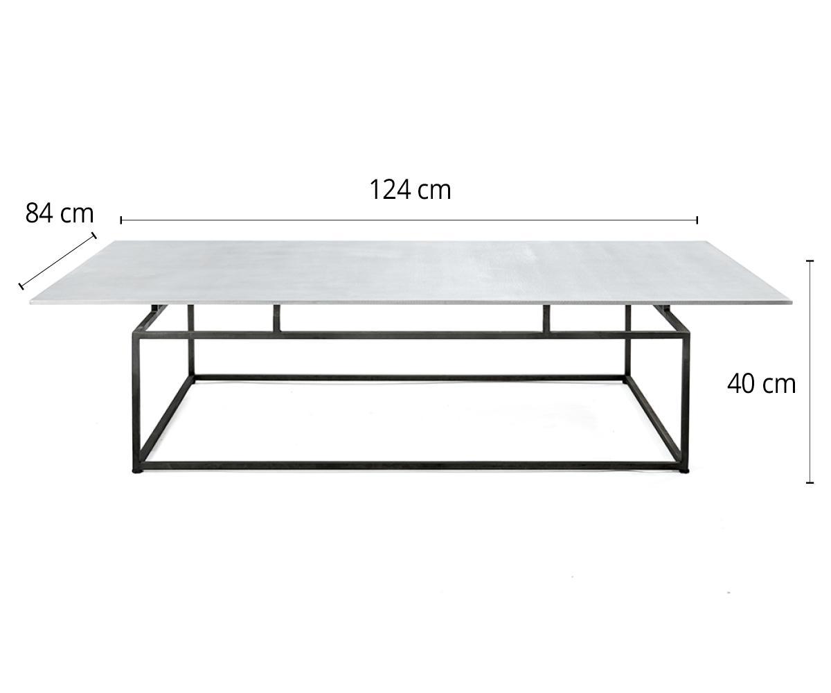 #3-084B שולחן סלון עם משטח אלומיניום מוברש מרחף